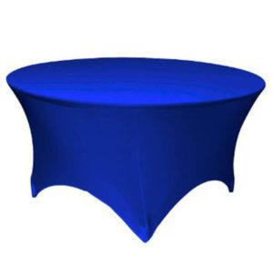 Скатерть стрейч на круглый стол синяя